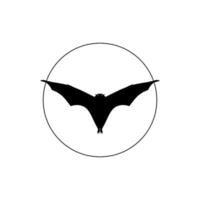 Silhouette of the Flying Fox or Bat for Icon, Symbol, Pictogram, Logo, Website, or Graphic Design Element. Vector Illustration