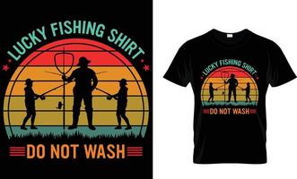 Fishing typography t-shirt design vector graphic. Lucky Fishing shirt do not wash