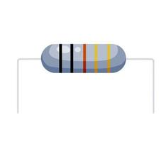 Resistor. Electrical engineering and electronics with two pins on white background vector