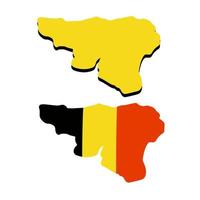 mapa de valonia y flandes. símbolo nacional del estado. área y bandera de bélgica. geografía de europa vector