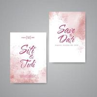 Wedding invitation with abstract watercolor background vector