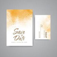 Wedding invitation with abstract watercolor background vector