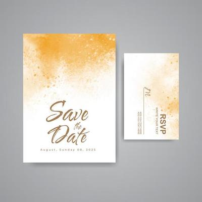 Wedding invitation with abstract watercolor background