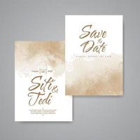 Wedding invitation with abstract watercolor background vector