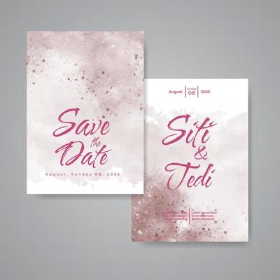 Wedding invitation with abstract watercolor background