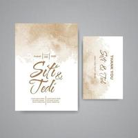 Wedding invitation with abstract watercolor background vector