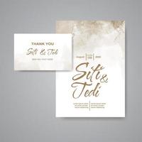 Wedding invitation with abstract watercolor background vector