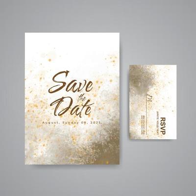 Wedding invitation with abstract watercolor background