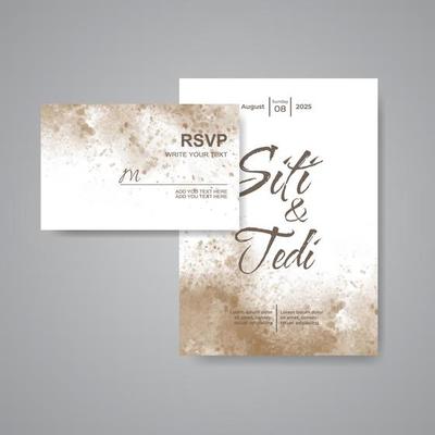 Wedding invitation with abstract watercolor background