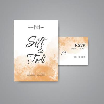 Wedding invitation with abstract watercolor background
