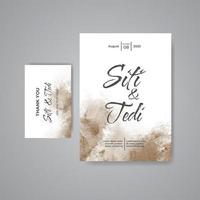 Wedding invitation with abstract watercolor background vector