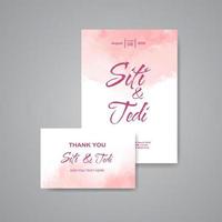 Wedding invitation with abstract watercolor background vector