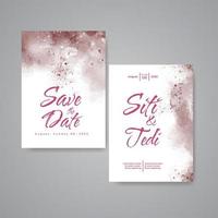 Wedding invitation with abstract watercolor background vector