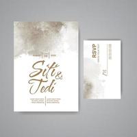 Wedding invitation with abstract watercolor background vector