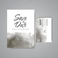 Wedding invitation with abstract watercolor background vector