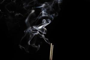 White smoke on black background for layer overlay effect. A realistic smoke or fog effect for photo and video manipulation effect and mystery design theme