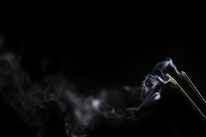 White smoke on black background for layer overlay effect. A realistic smoke or fog effect for photo and video manipulation effect and mystery design theme