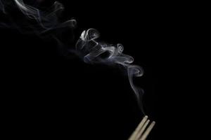 White smoke on black background for layer overlay effect. A realistic smoke or fog effect for photo and video manipulation effect and mystery design theme