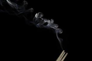 White smoke on black background for layer overlay effect. A realistic smoke or fog effect for photo and video manipulation effect and mystery design theme