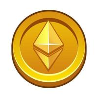 Gold ETHEREUM coin. Cryptocurrency, ETHEREUM Internet currency of the future. vector