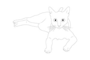 kitty cat diseño de página para colorear para niños ilustración de estilo de vector de stock para niños página para colorear de animales