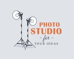 Photo studio label concept vector