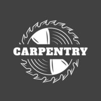 Carpentry label isolated on black background vector