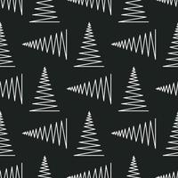 Seamless pattern with silver and black geometric Christmas trees vector illustration. Winter holidays, Merry Christmas and Happy New year abstract textured background design. Modern wallpaper.