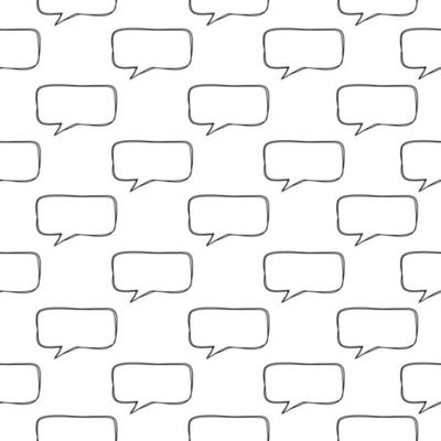 Speech bubbles seamless pattern on white background.