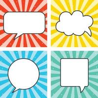 Speech bubble set on colorful background. vector