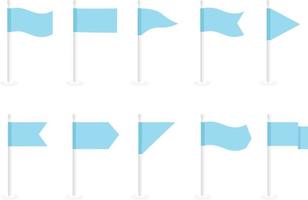 set of blue flags icon isolate on white background. vector