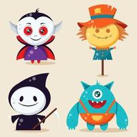 vector set of characters for halloween