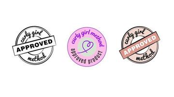 various logo options - curly girl method approved vector