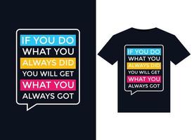 If you do what you always did you will get what you always got illustrations for the print-ready T-Shirts design vector