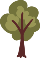 árbol de otoño de estilo plano png