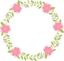 cute pastel green pink christmas flat style wreath frame png