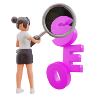 SEO analitica concetto 3d illustrazione png