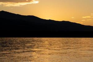 beautiful sunset on lake baikal photo