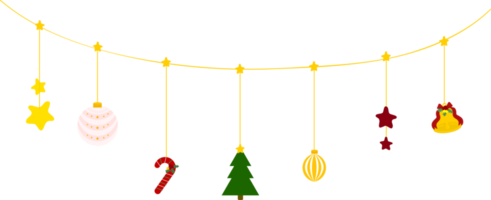 uppsättning av jul dekoration element. girlander, flaggor, etiketter, bubblor, band och klistermärken. samling av glad jul dekorativ ikoner. png