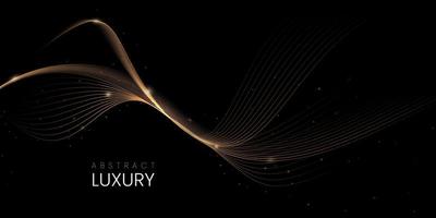 Abstract luxury background with golden glowing lines for poster, banner, backdrop vector