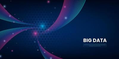 Big data digital technology concept visualization and illustration background vector