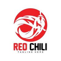 logotipo de chile rojo, vector de chile picante, ilustración de la casa del jardín de chile, ilustración de la marca del producto de la empresa