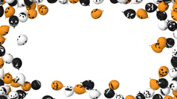 balões assustadores de halloween isolados nas bordas renderização em 3d png