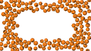 Happy Halloween Scary Pumpkins Falling Effect From Edges 3D Rendering png