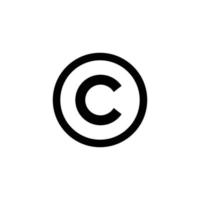 copyright simple plano símbolo icono vector ilustración