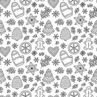 Doodle gingerbread vector seamless pattern. Hand drawn ginger cookies pattern on white background.Doodle gingerbread vector seamless pattern. Hand drawn ginger cookies pattern on white background.