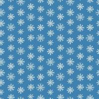 Cute snowflakes vector seamless pattern. Christmas snowflakes on blue background.