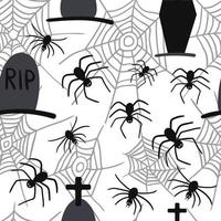 patrón sin costuras de telaraña. araña vectorial aislada sobre fondo blanco. patrón de halloween vector