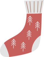 calcetín de punto de invierno con árboles png