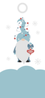 Christmas gift tag with  scandinavian gnome png